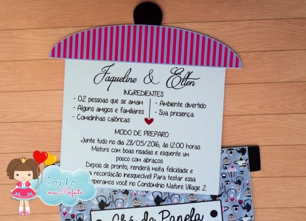 Sonho meu perfeito convite panela Sonho meu perfeito convite panela