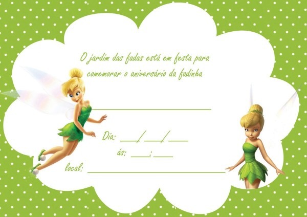 30 convite tinker bell sininho papel fotografico 9x12cm