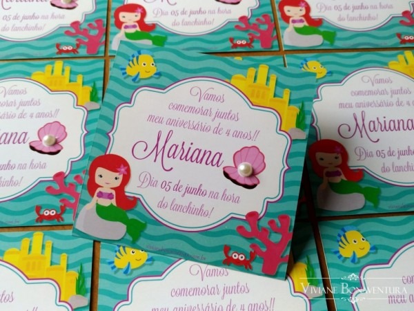 Convite pequena sereia Convite pequena sereia