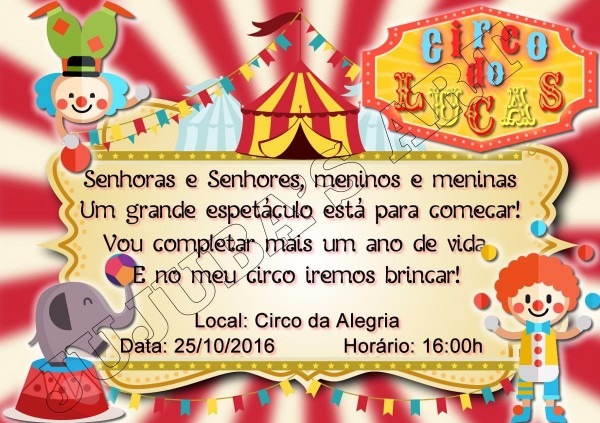 Arte digital convite circo vintage Arte digital convite circo vintage