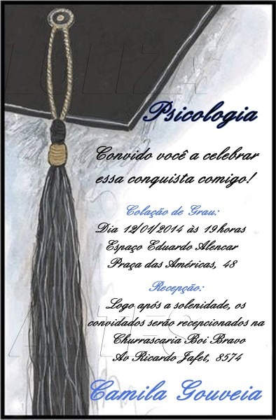 Arte digital convite formatura