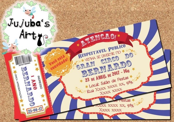 Arte digital convite ingresso circo vintage Arte digital convite ingresso circo vintage