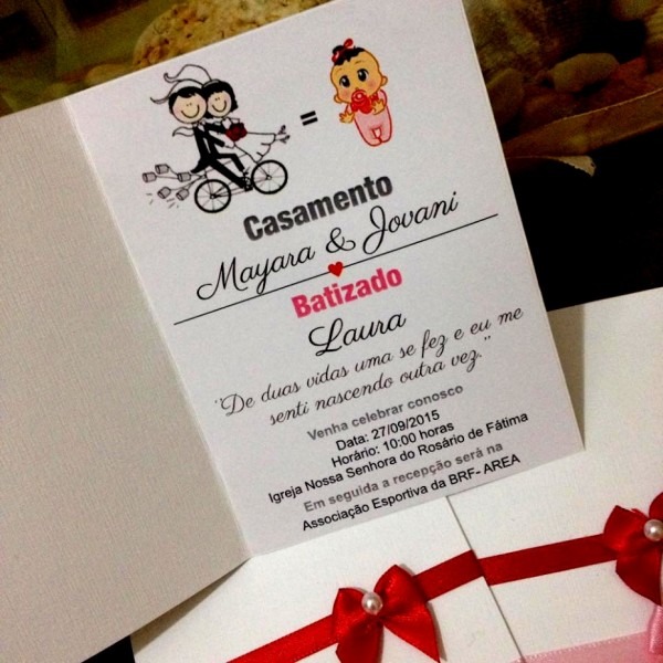 Ltimas de convite casamento e batizado no mesmo dia juntos