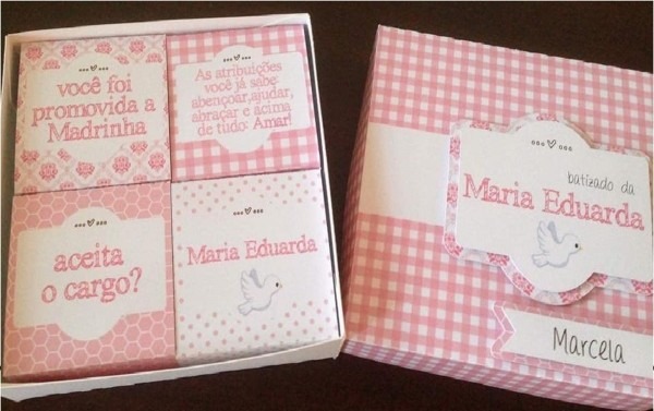 Caixa convite padrinho batizado Caixa convite padrinho batizado
