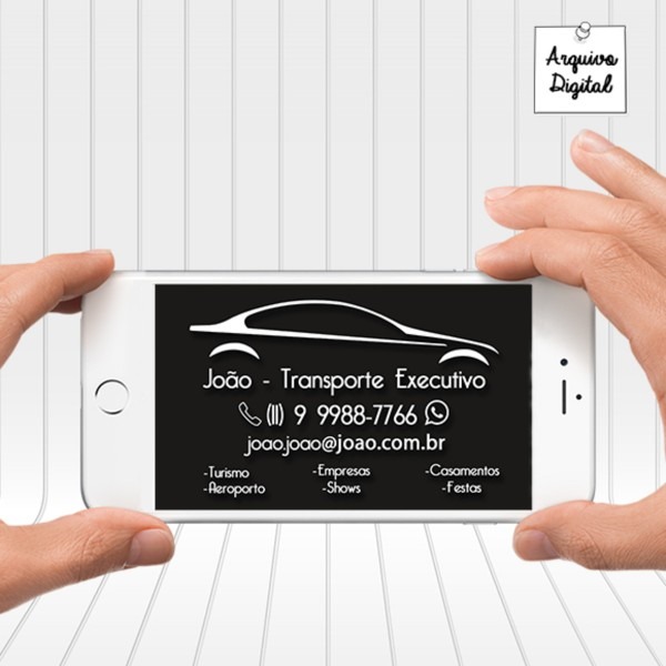 CartÃ£o digital para motorista uber taxi transporte executivo no