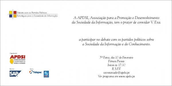 Apdsi debate com os partidos polÃ­ticos âestratÃ©gias para a