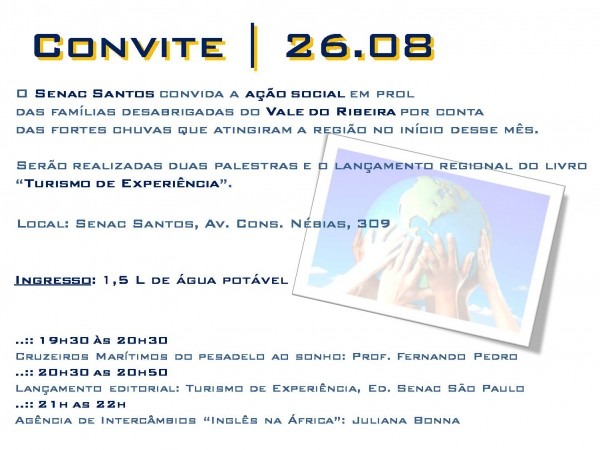 Rh em hospitalidade]  senac santos realiza evento em prol dos