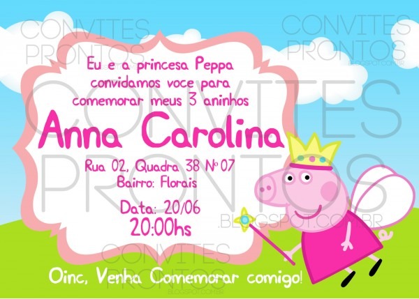 Convite peppa pig Convite peppa pig