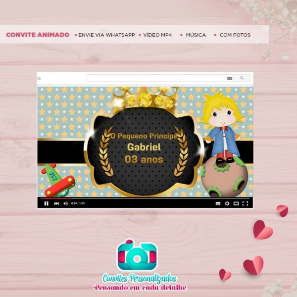Convite animado o pequeno prÃncipe música e fotos no elo7 Convite animado o pequeno prÃncipe música e fotos no elo7