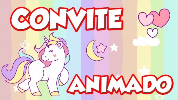 Convite animado unicórnio no elo7 Convite animado unicórnio no elo7