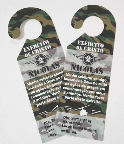 Convite aviso de porta