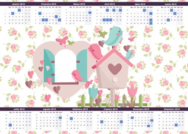 Convite calendÃ¡rio 2015 jardim encantado provenÃ§al 2