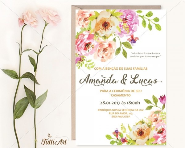 Convite casamento (arte digital) no elo7 Convite casamento (arte digital) no elo7