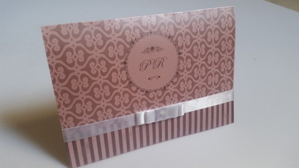 Convite casamento papel perolado rosa no elo7 Convite casamento papel perolado rosa no elo7