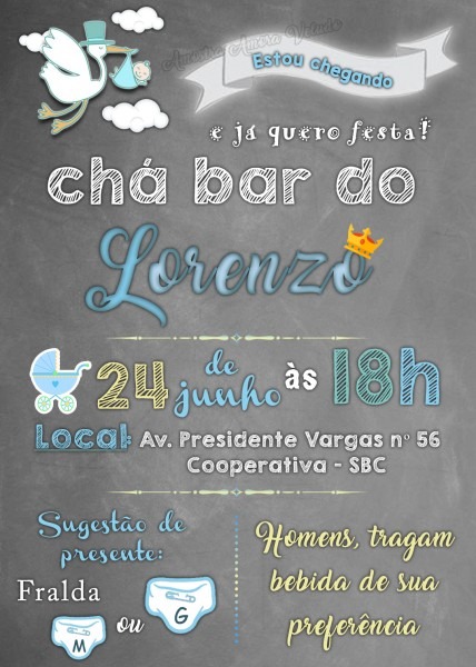 Convite chá de bebê no elo7 Convite chá de bebê no elo7