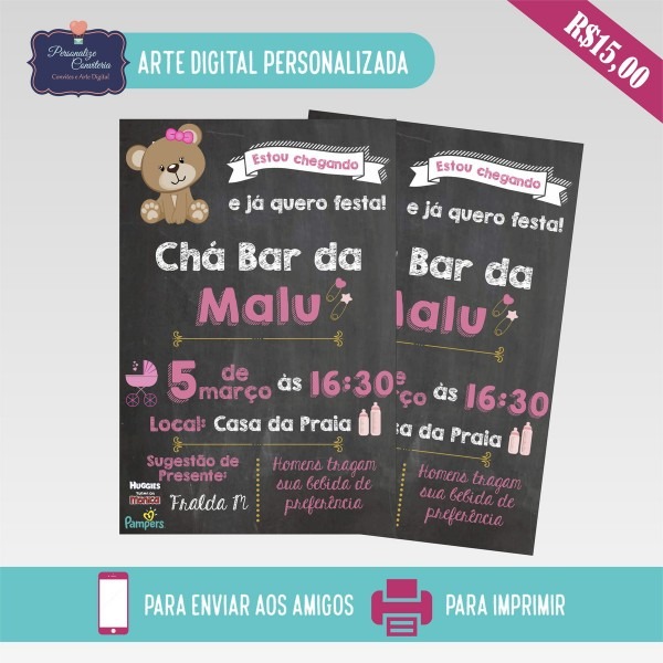 Tag; convite cha bar de bebe editavel gratis Tag; convite cha bar de bebe editavel gratis
