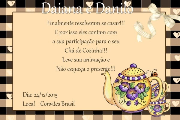 Convite chÃ¡ de casa nova cvt08 no elo7