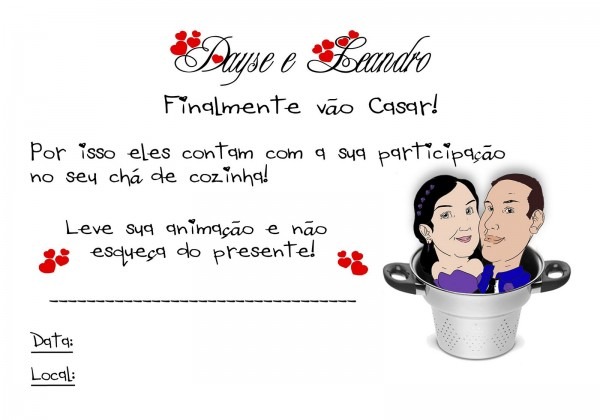 Convite para chÃ de panela    botucatu