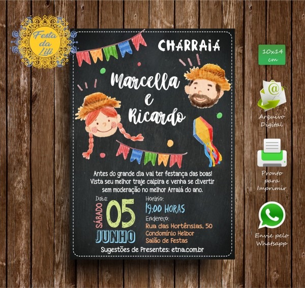 Convite chárraiá no elo7 Convite chárraiá no elo7