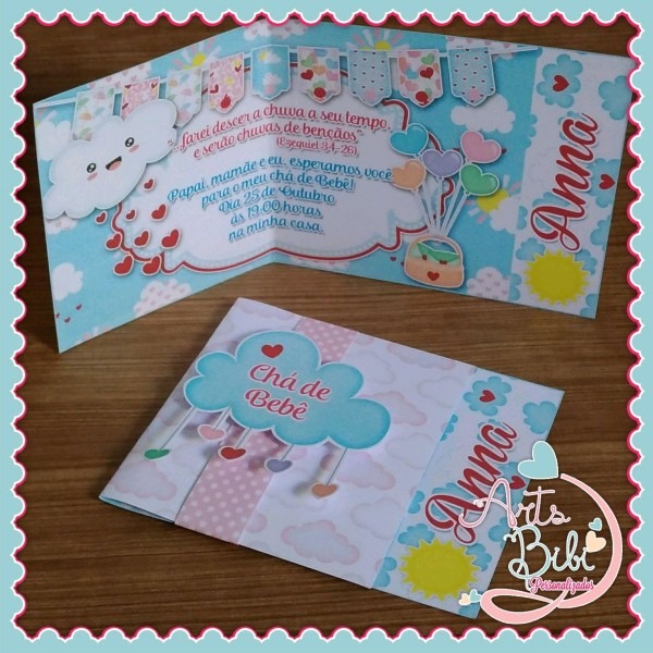 Convite chuva de bÃªnÃ§Ã£o modelo amanda no elo7