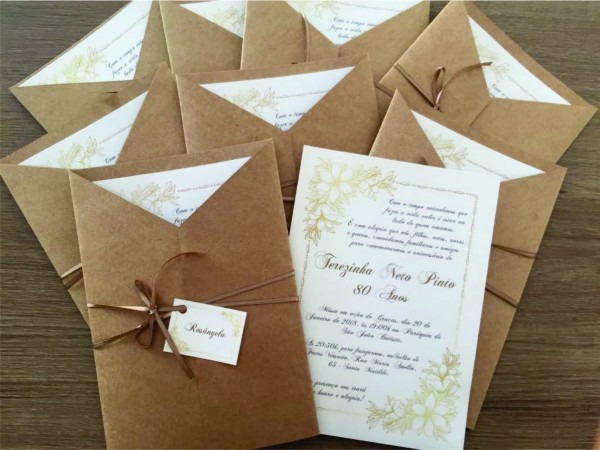 Convite de aniversário papel kraft no elo7 Convite de aniversário papel kraft no elo7