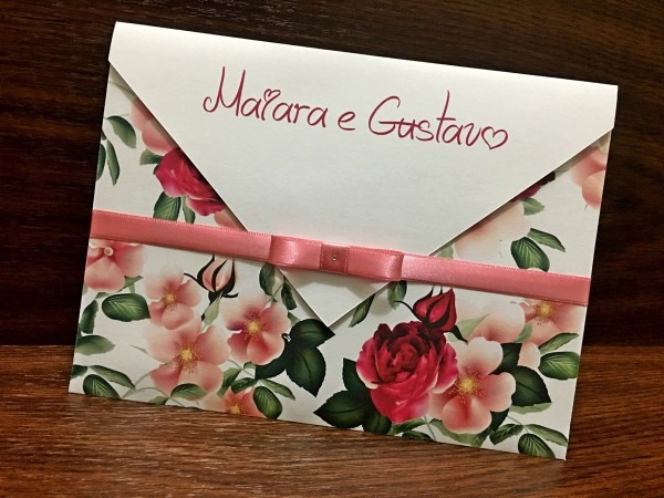 Convite de casamento floral no elo7