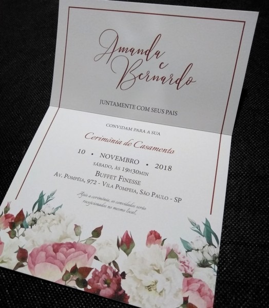 Convite de casamento moderno 121 unid