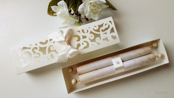 Convite de casamento pergaminho com caixa corte laser no elo7