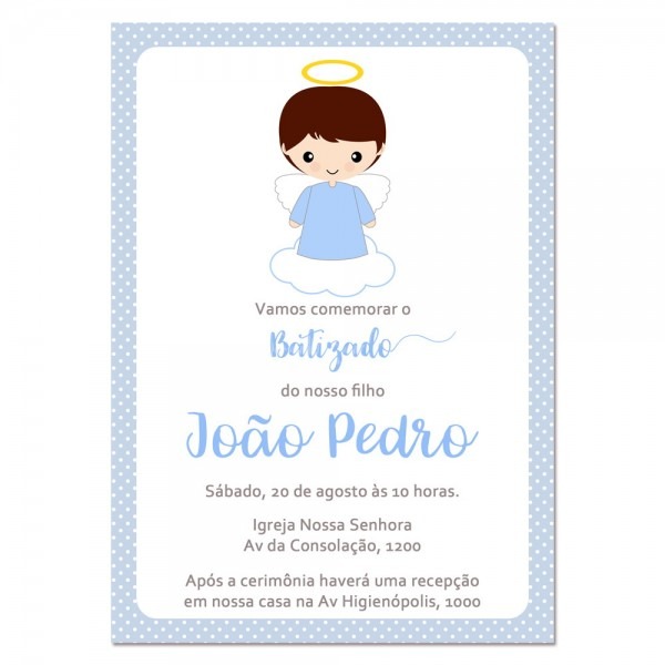 Convite digital batizado Convite digital batizado