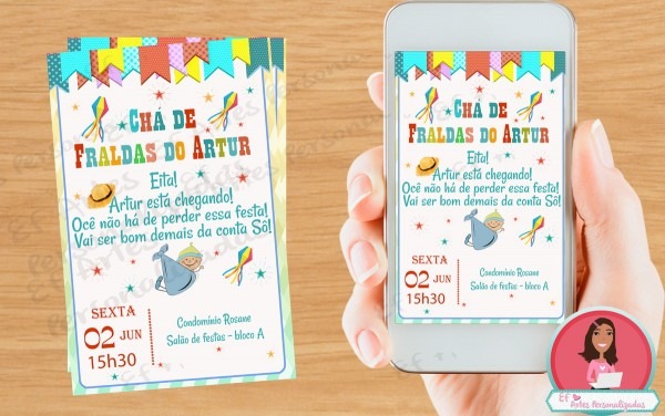 Convite chá junino Convite chá junino