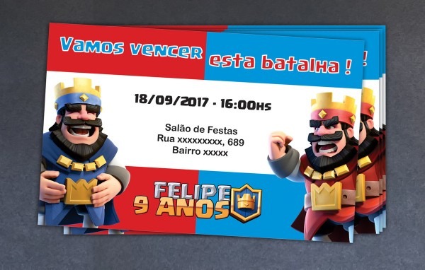Convite digital clash royale no elo7 Convite digital clash royale no elo7