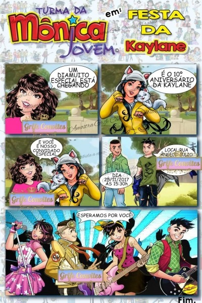 Convite digital quadrinhos turma da mônica jovem Convite digital quadrinhos turma da mônica jovem