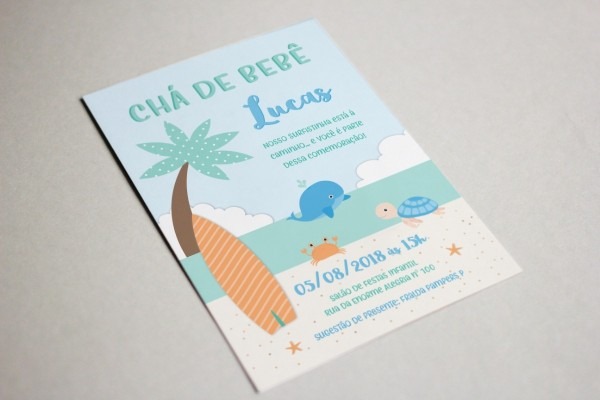 Convite digital surf praia whatsapp impressÃ£o