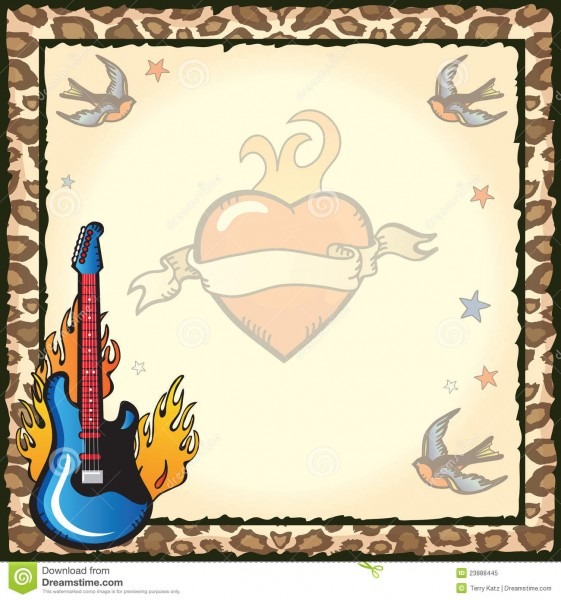 Convite do partido do tatuagem da estrela do rock ilustraÃ§Ã£o do