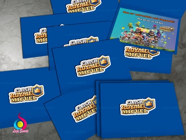 Convite +envelope + selo clash royale no elo7 Convite +envelope + selo clash royale no elo7