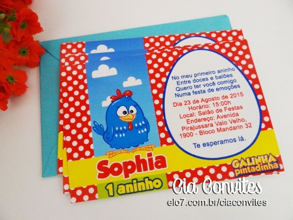 Convite galinha pintadinha modelo 2 no elo7 Convite galinha pintadinha modelo 2 no elo7