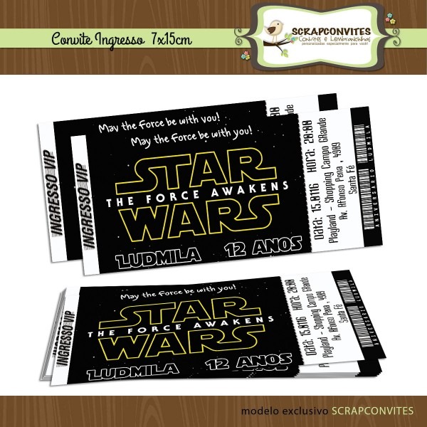 Convite star wars no elo7 Convite star wars no elo7