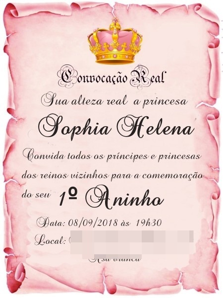 Convite pergaminho realeza rosa no elo7 Convite pergaminho realeza rosa no elo7