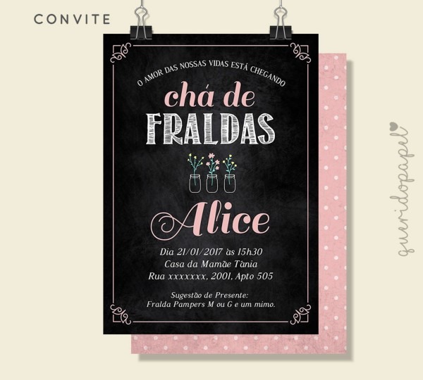 Convite quadro negro Convite quadro negro