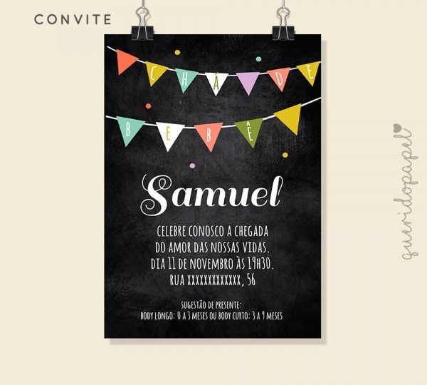 Convite quadro negro Convite quadro negro