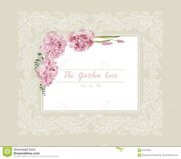 Convite romÃ¢ntico do casamento cartÃ£o do vintage com flores cor