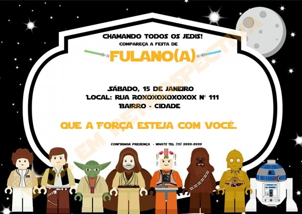 Convite digital star wars no elo7 Convite digital star wars no elo7