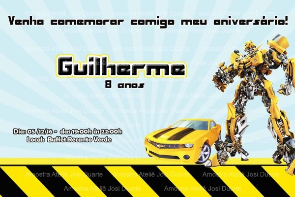 Convite transformers no elo7 Convite transformers no elo7