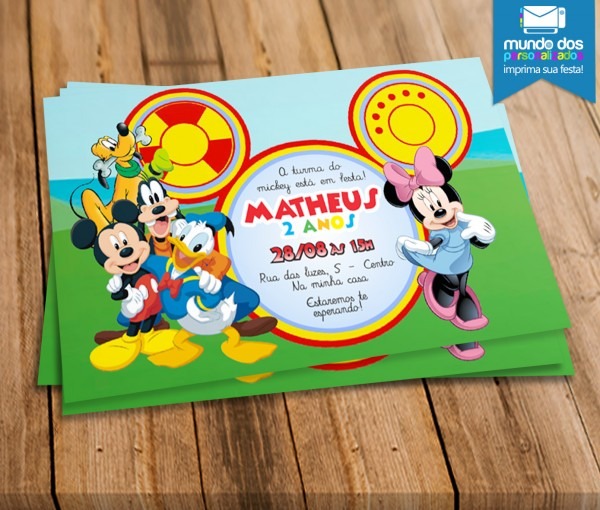 Convite turma do mickey Convite turma do mickey