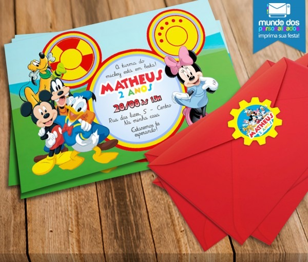 Convites festa turma do mickey no elo7 Convites festa turma do mickey no elo7