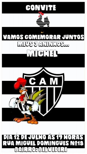 Convite virtual animado para aniversário time atlético Convite virtual animado para aniversário time atlético