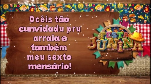 Convite virtual animado para festa junina, arraia, são joão Convite virtual animado para festa junina, arraia, são joão