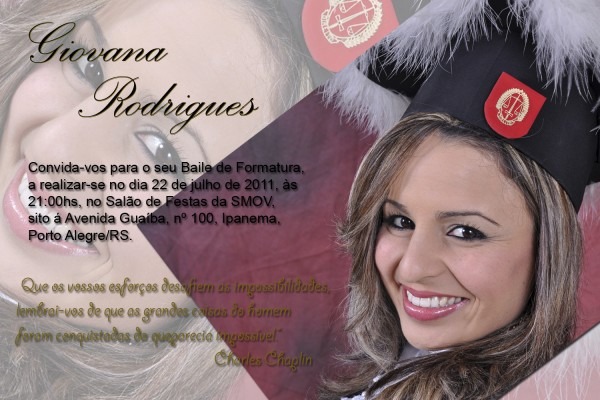 Anuscap designer convite formatura individual Anuscap designer convite formatura individual