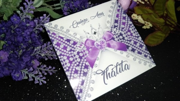 Convites 15 anos roxo