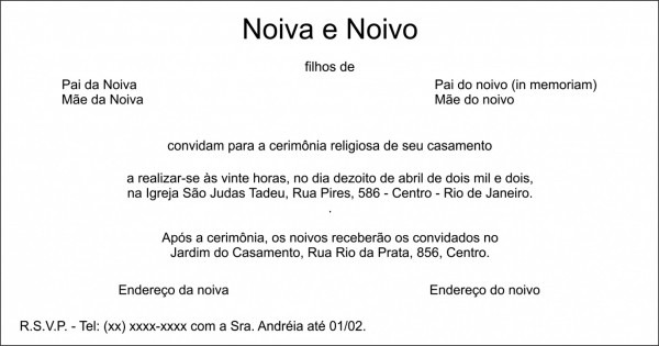 Bonito de convites casamento quando os pais s o falecidos convite